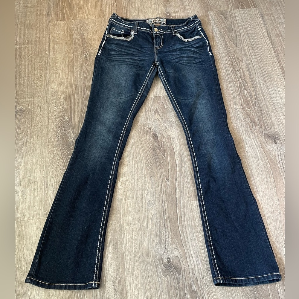 Apollo Jeans Size  5/6 Dark Wash Womens Bootcut Embellished Jeans